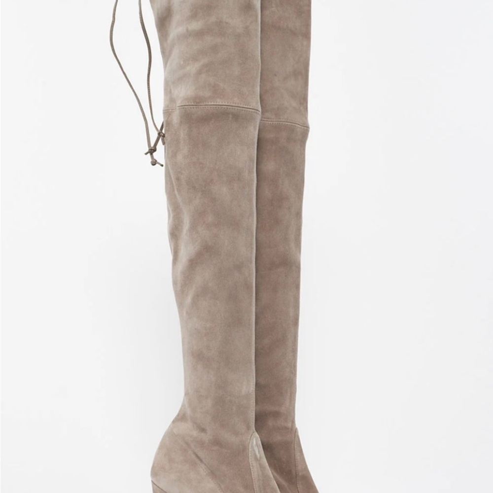 Stuart Weitzman Tan Over the Knee Boots with Sleek Design